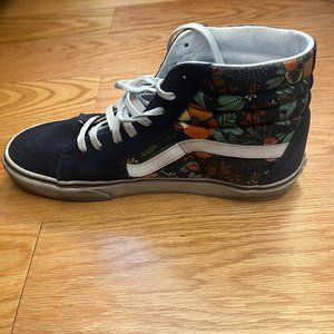 Vans Navy Blue with Flower Design Men's Shoes
